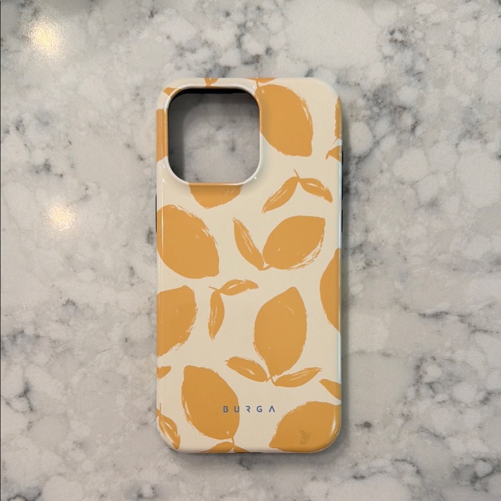 Lemon Pattern Protective Phone Case in Cream & Yellow